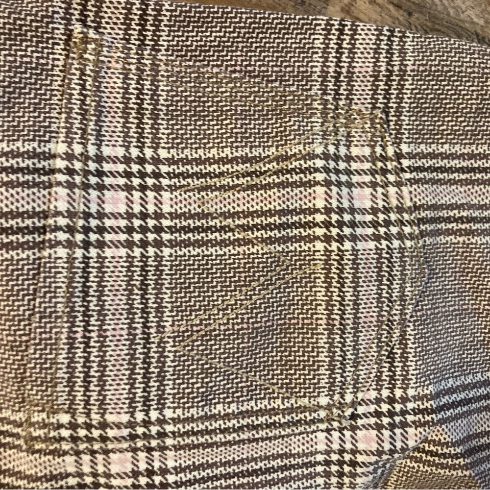 EUC MOTHER The Insider Plaid Jeans with Orange & Plum Side Stripes Size 27 - Picture 16 of 16
